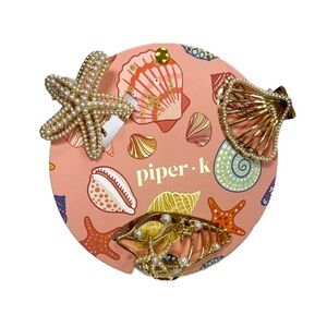 NWT ⚜️🐚⭐️⚜️ Piper K Metal nautical hair claw clips set of 3